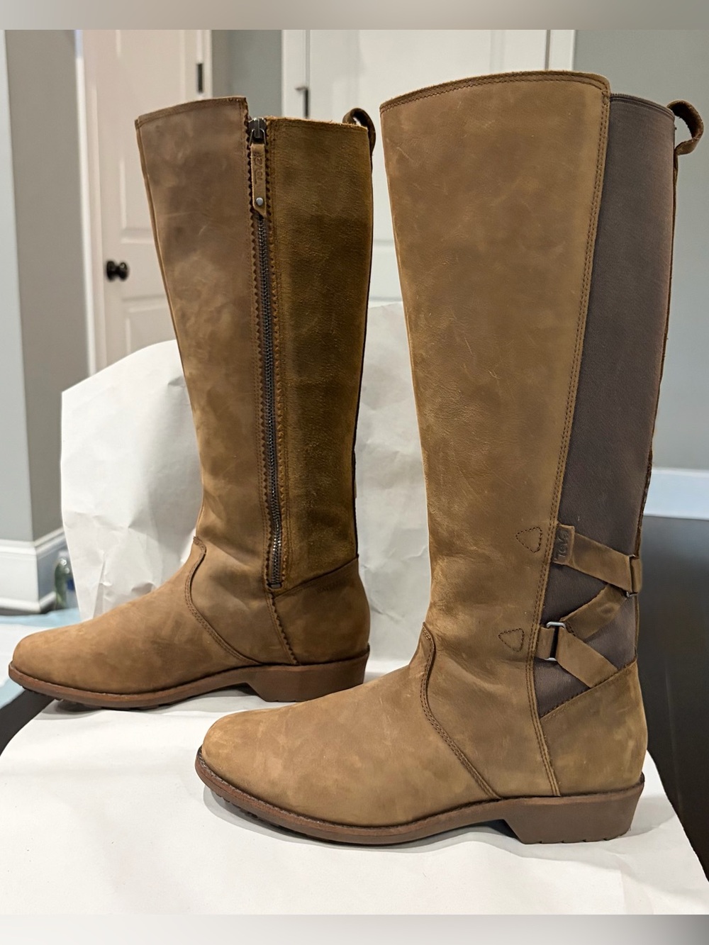 TEVA ELLERY TALL WATERPROOF LEATHER BOOTS